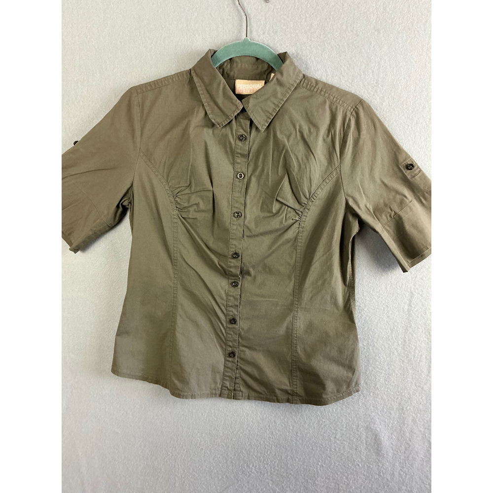 Personal Identity Button Down Girls Large‎ Roll Tab Sleeve Shirt